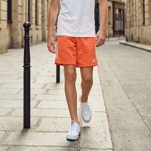 NWT Adidas Men’s Orange Athletic Drawstring Football Soccer Shorts - Size Large